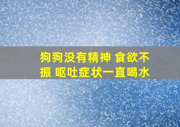 狗狗没有精神 食欲不振 呕吐症状一直喝水